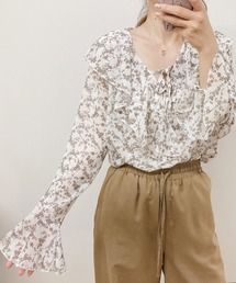 Felt-Maglietta | 小花柄フリルシアーブラウス(シャツ/ブラウス)