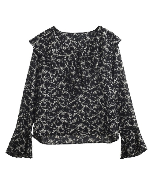 Felt-Maglietta(フェルトマリエッタ)の「小花柄フリルシアーブラウス(シャツ/ブラウス・レディース・ホワイト/ブラック/グリーン/ワインレッド・FREE)」の15枚目の写真