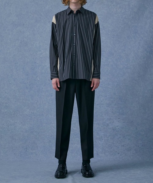 パネルストライプリラックスコンビシャツ（シャツ/ブラウス）｜PUBLIC