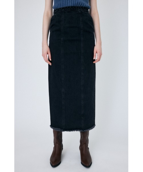 MOUSSY（マウジー）の「CUT OFF DENIM I LINE スカート（デニムスカート・レディース・ブルー/ブラック・2/0/1）」の6枚目の写真