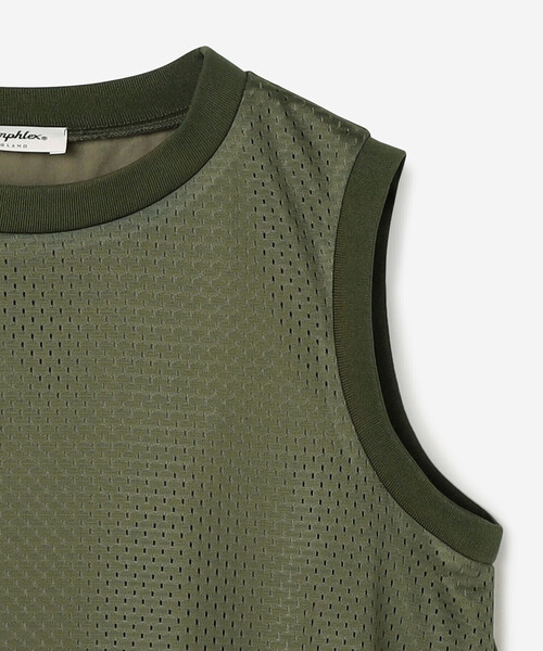 GYMPHLEX(ジムフレックス)の「Gymphlex | ノースリーブメッシュワンピース WOMEN(ワンピース・レディース・ブラック/ネイビー/オリーブ・12)」の11枚目の写真