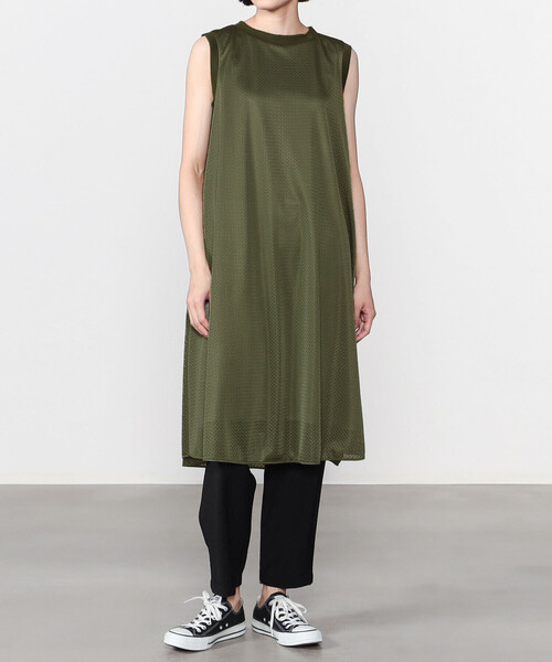 GYMPHLEX(ジムフレックス)の「Gymphlex | ノースリーブメッシュワンピース WOMEN(ワンピース・レディース・ブラック/ネイビー/オリーブ・12)」の18枚目の写真