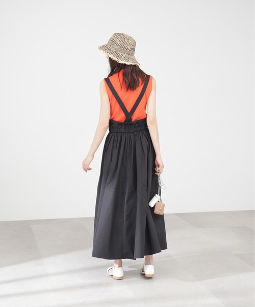 N.（N. Natural Beauty Basic）（エヌエヌナチュラルビューティーベーシック）の「◆サス付ギャザースカート（ワンピース・レディース・ブラック/ベージュ・MEDIUM）」の22枚目の写真