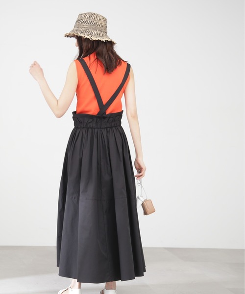 N.（N. Natural Beauty Basic）（エヌエヌナチュラルビューティーベーシック）の「◆サス付ギャザースカート（ワンピース・レディース・ブラック/ベージュ・MEDIUM）」の15枚目の写真