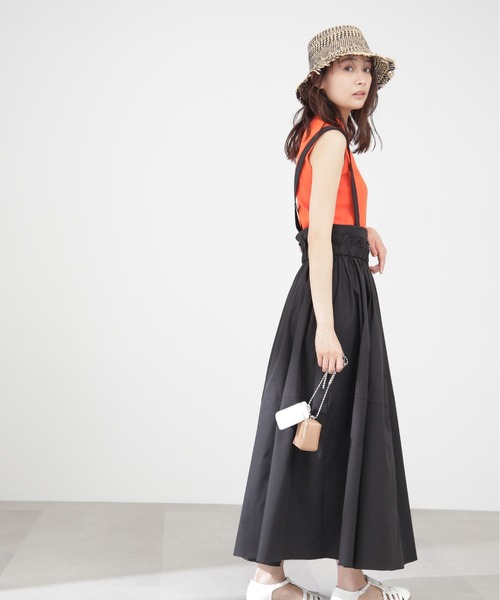 N.（N. Natural Beauty Basic）（エヌエヌナチュラルビューティーベーシック）の「◆サス付ギャザースカート（ワンピース・レディース・ブラック/ベージュ・MEDIUM）」の17枚目の写真