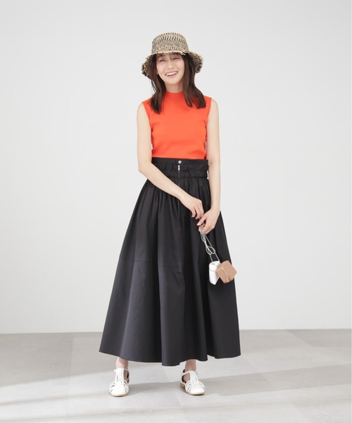 N.（N. Natural Beauty Basic）（エヌエヌナチュラルビューティーベーシック）の「◆サス付ギャザースカート（ワンピース・レディース・ブラック/ベージュ・MEDIUM）」の10枚目の写真