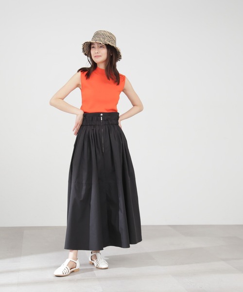 N.（N. Natural Beauty Basic）（エヌエヌナチュラルビューティーベーシック）の「◆サス付ギャザースカート（ワンピース・レディース・ブラック/ベージュ・MEDIUM）」の7枚目の写真