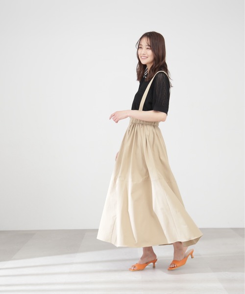 N.（N. Natural Beauty Basic）（エヌエヌナチュラルビューティーベーシック）の「◆サス付ギャザースカート（ワンピース・レディース・ブラック/ベージュ・MEDIUM）」の18枚目の写真