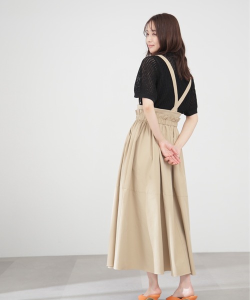 N.（N. Natural Beauty Basic）（エヌエヌナチュラルビューティーベーシック）の「◆サス付ギャザースカート（ワンピース・レディース・ブラック/ベージュ・MEDIUM）」の11枚目の写真