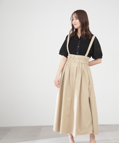 N.（N. Natural Beauty Basic）（エヌエヌナチュラルビューティーベーシック）の「◆サス付ギャザースカート（ワンピース・レディース・ブラック/ベージュ・MEDIUM）」の16枚目の写真