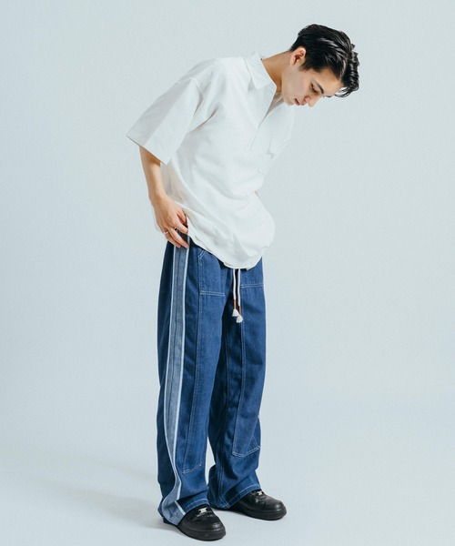 Ressaca(レサーカ)の「オーバーサイズ フラップポケット付き レギュラーカラー半袖プルオーバーシャツ(シャツ/ブラウス・メンズ・ブラウン/ホワイト/ブラック/カーキ・M/L/XL)」の13枚目の写真