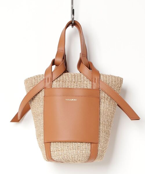 VIOLAd'ORO（ヴィオラドーロ）の「VIOLAd’ORO (ヴィオラドーロ) ファインアバカBAG/MIRO/v-8593（ハンドバッグ・レディース・ブラック/キャメル・F）」の2枚目の写真