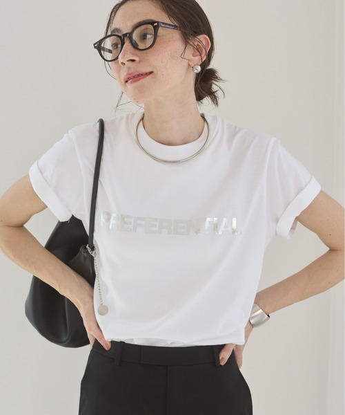 フロッキープリント / 箔 メタリック プリント ロゴTシャツ