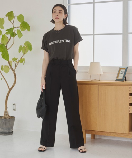 セール】フロッキープリント / 箔 メタリック プリント ロゴTシャツ