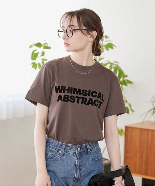 ANGIE（アンジー）の「フロッキープリント / 箔 メタリック プリント ロゴTシャツ（半袖）（Tシャツ/カットソー・レディース・ナチュラル/ホワイト×ブルー/ホワイト×ブラック/ネイビー/チャコールグレー/ブラック系その他/ブラック/グレー系その他/ホワイト系1/ホワイト系2/ホワイト系その他/ベージュ系その他/ホワイト系その他5/ブラック系2/ブラック系1・MEDIUM/LARGE/SMALL）」の22枚目の写真