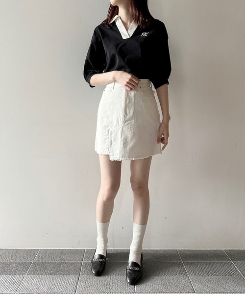 one way(ワンウェイ)の「ポロ襟トップス(Tシャツ/カットソー・レディース・グレー/ホワイト/レッド/ブラック・FREE)」の17枚目の写真