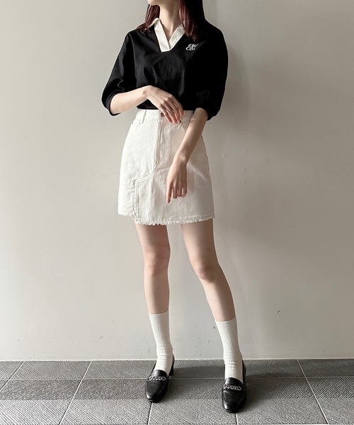 one way(ワンウェイ)の「ポロ襟トップス(Tシャツ/カットソー・レディース・グレー/ホワイト/レッド/ブラック・FREE)」の18枚目の写真