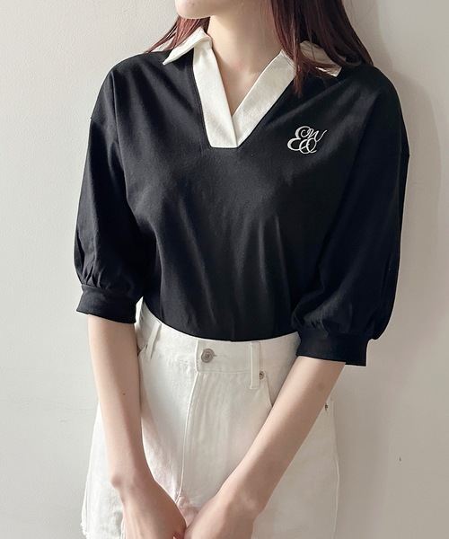 one way(ワンウェイ)の「ポロ襟トップス(Tシャツ/カットソー・レディース・グレー/ホワイト/レッド/ブラック・FREE)」の15枚目の写真