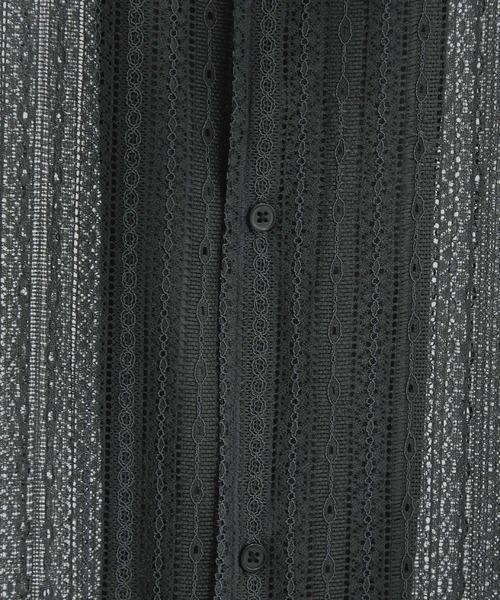 EMMA CLOTHES（エマクローズ）の「オーバーサイズオープンカラーレースS/Sシャツ EMMA CLOTHES 2023SS（シャツ/ブラウス・メンズ・ブラック/アイボリー/チャコール・M/L）」の20枚目の写真