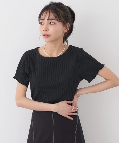 earth music&ecology（アースミュージックアンドエコロジー）の「半袖リブプルオーバー（Tシャツ/カットソー・レディース・ブルー系その他/ブラック/オフホワイト/オレンジ系その他・S/M）」の3枚目の写真