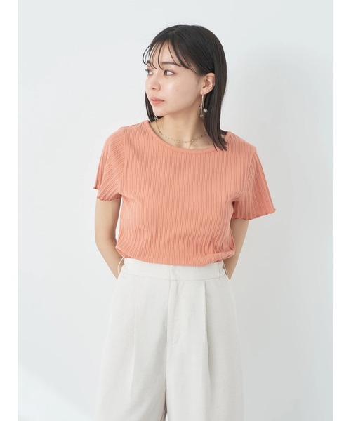 earth music&ecology（アースミュージックアンドエコロジー）の「半袖リブプルオーバー（Tシャツ/カットソー・レディース・ブルー系その他/ブラック/オフホワイト/オレンジ系その他・S/M）」の6枚目の写真