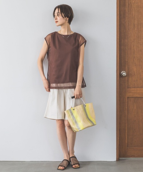 LEPSIM(レプシィム)の「チュールレイヤーライクノースリ 199641(Tシャツ/カットソー・レディース・ブラウン/オフホワイト/ブラック・FREE)」の21枚目の写真