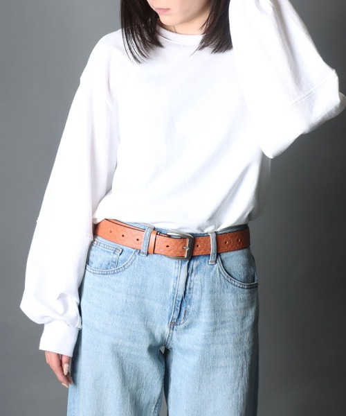 SOMETHING（サムシング）の「SOMETHING クラウド クラフト レザーベルト（ベルト・レディース・ブラック/ダークブラウン/ネイビー/キャメル・FREE）」の6枚目の写真