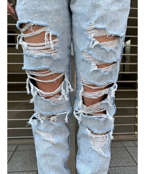 EGOIST（エゴイスト）の「ダメージジョガーパンツII（デニムパンツ・レディース・ブルー・S/M）」の9枚目の写真