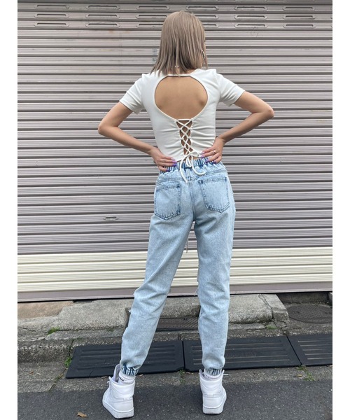 EGOIST（エゴイスト）の「ダメージジョガーパンツII（デニムパンツ・レディース・ブルー・S/M）」の8枚目の写真