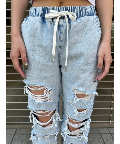 EGOIST（エゴイスト）の「ダメージジョガーパンツII（デニムパンツ・レディース・ブルー・S/M）」の11枚目の写真