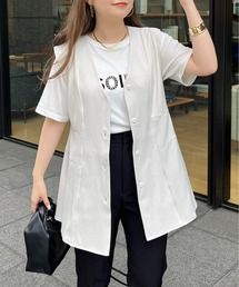 Vネックペプラムジレ