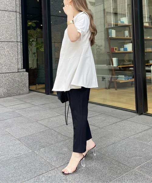 prose verse(プロズヴェール)の「Vネックペプラムジレ(ベスト・レディース・ブラック/アイボリー・フリ-)」の16枚目の写真