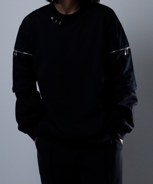 REGIEVO 袖ファスナー2WAYTシャツ 半袖(Tシャツ/カットソー)|REGIEVO(レジエボ) REGIEVO 袖ファスナー2WAYTシャツ 半袖(Tシャツ/カットソー)|REGIEVO(レジエボ)