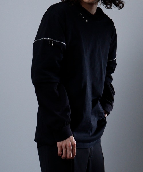 REGIEVO 袖ファスナー2WAYTシャツ 半袖(Tシャツ/カットソー)|REGIEVO(レジエボ) REGIEVO 袖ファスナー2WAYTシャツ 半袖(Tシャツ/カットソー)|REGIEVO(レジエボ)