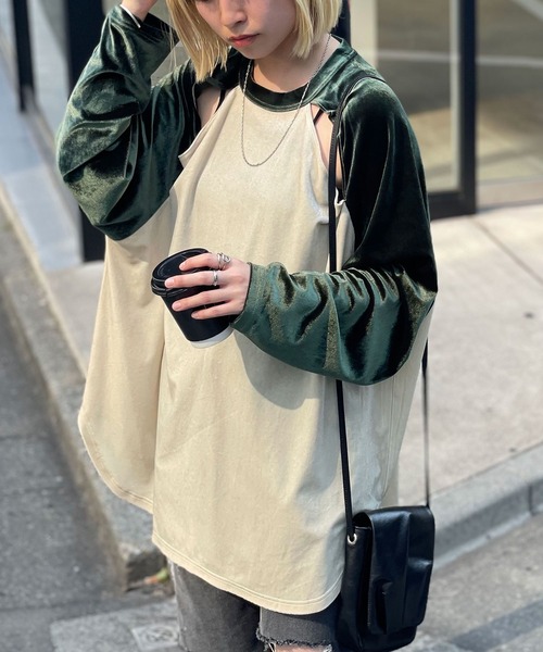 超美品 レオパンダロンT ベロア サイズM X-girl Stages×LOVOT レオパプリントベロアカットソー（Tシャツ