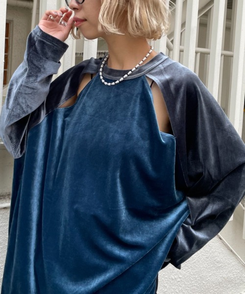 レインボー様②C6264 AmericanaスリットTシャツコーデ kOhAKU線画×ペイント風Tシャツ』レディースファッション通販
