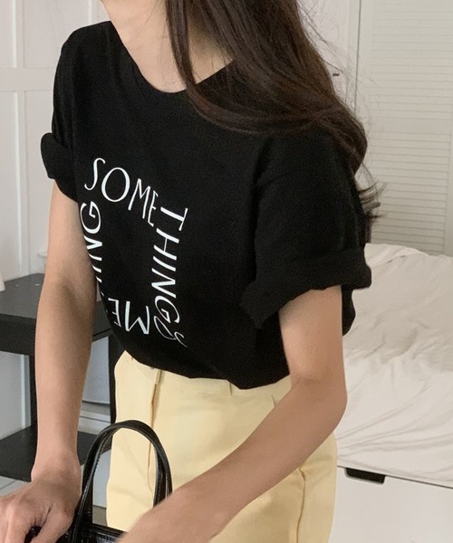 VitaFelice（ヴィータフェリーチェ）の「ロゴTシャツ半袖（Tシャツ/カットソー・レディース・ホワイト/ブラック・FREE）」の5枚目の写真
