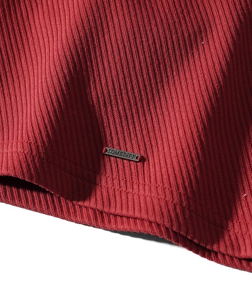 SOMEDIFF(サムディフ)の「【SOMEDIFF】カルゼVネック半袖Tシャツ メンズ タイトシルエット tシャツ カットソー 春服 半袖 無地(Tシャツ/カットソー・メンズ・ボルドー/ブラック/ホワイト・L/XL/M)」の13枚目の写真