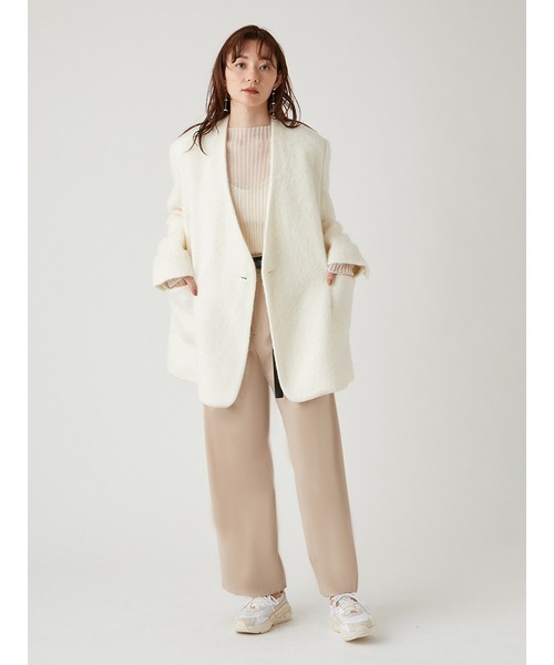 emmi（エミ）の「【emmi atelier】ノーカラーダブルジャケットコート（テーラードジャケット・レディース・ライトブルー/オフホワイト/その他・0/1）」の11枚目の写真