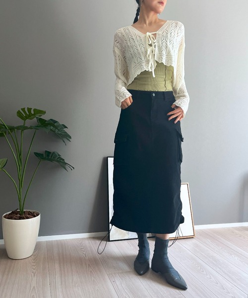 Jewelobe（ジュエローブ）の「レースニットボレロカーディガン（カーディガン/ボレロ・レディース・アイボリー/ベージュ/ブラック・FREE）」の16枚目の写真