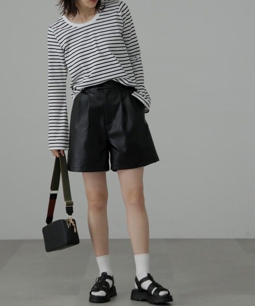 FREE'S MART（フリーズマート）の「◆【低身長サイズ/Sシリーズ対応】合皮ショートパンツ（その他パンツ・レディース・ブラック・X-SMALL/SMALL/MEDIUM）」の3枚目の写真