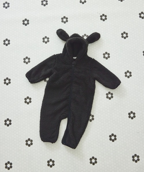 pairmanon（ペアマノン）の「【リンクコーデ】【ベビー】 ボア アニマル 耳付き カバーオール ロンパース（ロンパース・キッズ・アイボリー/ブラック/ピンク系その他/ブラック系その他/ホワイト系その他/ベージュ系その他/ベージュ/モカ/ブラック系その他2・70/80）」の11枚目の写真