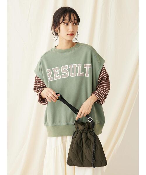 CRAFT STANDARD BOUTIQUE(クラフトスタンダードブティック)の「ミニ裏毛 パウダー加工 2wayクラックPTベスト(ベスト・レディース・グリーン/ブラック/ブラウン/オレンジ系その他・FREE)」の11枚目の写真