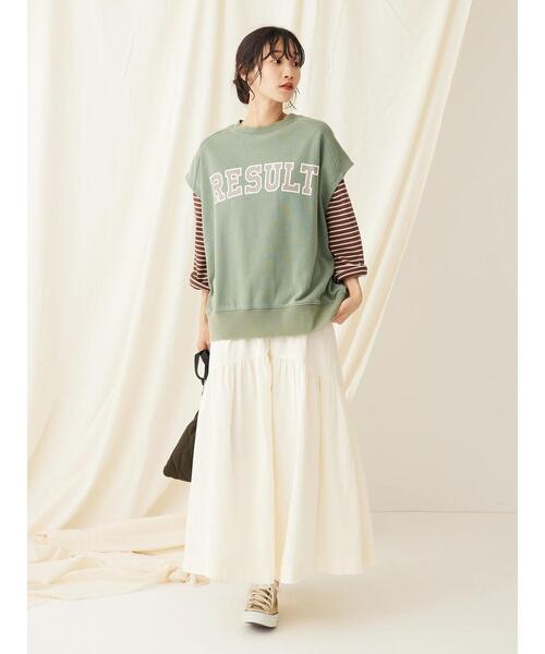 CRAFT STANDARD BOUTIQUE(クラフトスタンダードブティック)の「ミニ裏毛 パウダー加工 2wayクラックPTベスト(ベスト・レディース・グリーン/ブラック/ブラウン/オレンジ系その他・FREE)」の8枚目の写真