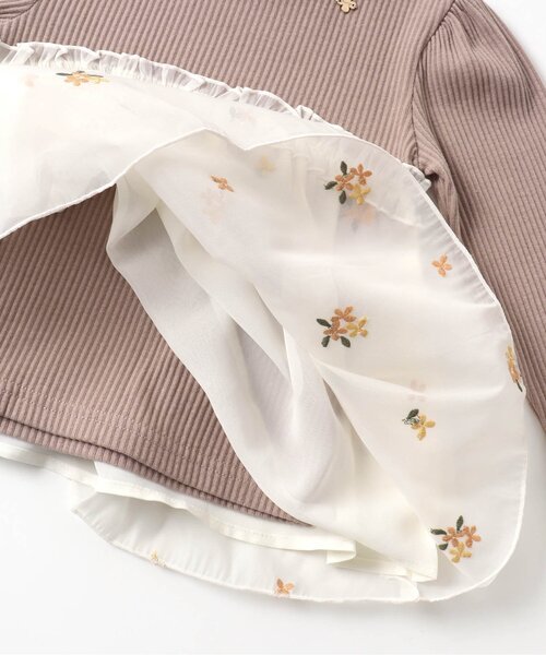 apres les cours（アプレレクール）の「【リンクコーデ可能】キンモクセイ・アジサイ刺繍チュニック（チュニック・キッズ・アイボリー/ラベンダー・110/120/100/90/130/140/80）」の11枚目の写真