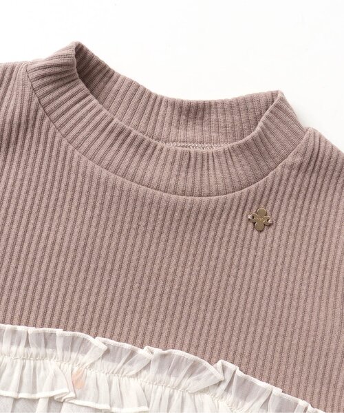 apres les cours（アプレレクール）の「【リンクコーデ可能】キンモクセイ・アジサイ刺繍チュニック（チュニック・キッズ・アイボリー/ラベンダー・110/120/100/90/130/140/80）」の6枚目の写真