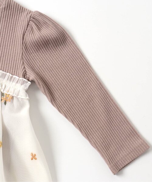 apres les cours（アプレレクール）の「【リンクコーデ可能】キンモクセイ・アジサイ刺繍チュニック（チュニック・キッズ・アイボリー/ラベンダー・110/120/100/90/130/140/80）」の17枚目の写真