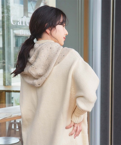 titivate(ティティベイト)の「バラクラバ(ニットキャップ/ビーニー・レディース・杢グレー/ホワイト系その他/ピンク・FREE)」の10枚目の写真
