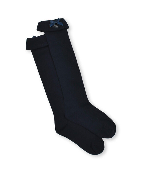 BeBe（ベベ）の「ロゴ刺繍ハイソックス(13~24cm)（ソックス/靴下・キッズ・グレー/ネイビー・21.0cm/17.0cm/24.0cm/19.0cm/15.0cm）」の4枚目の写真