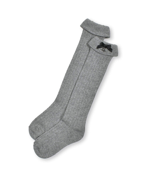 BeBe（ベベ）の「ロゴ刺繍ハイソックス(13~24cm)（ソックス/靴下・キッズ・グレー/ネイビー・21.0cm/17.0cm/24.0cm/19.0cm/15.0cm）」の7枚目の写真